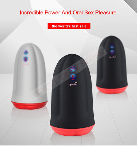 Powerful Automatic Oral Suction Male Masturbator 3 Vibrator Heating Sex Machine Soft Silicone 10 Speeds Adult Sex Toys for Men