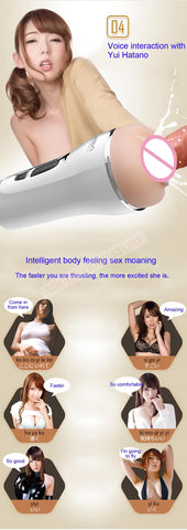 Clip Sucking Artificial Vagina Copy Male Masturbator Voice Interaction Sex Machine Vibration  Adult Sex Toys for Men