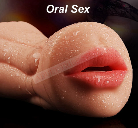 Realistic Oral 3D Deep Throat with Tongue Teeth Maiden Artificial Vagina Male Masturbator Realistic Pussy Oral Sex Toys for Men