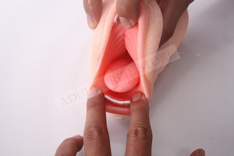 Realistic Oral 3D Deep Throat with Tongue Teeth Maiden Artificial Vagina Male Masturbator Realistic Pussy Oral Sex Toys for Men
