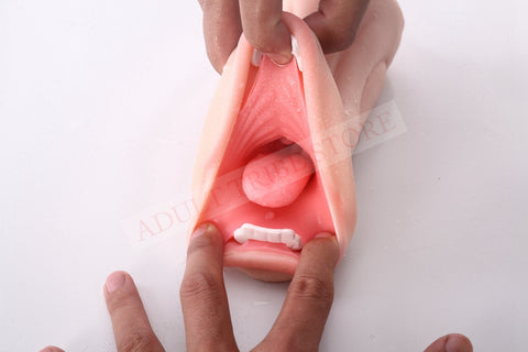 Realistic Oral 3D Deep Throat with Tongue Teeth Maiden Artificial Vagina Male Masturbator Realistic Pussy Oral Sex Toys for Men