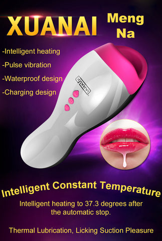 Male masturbator Intelligent Heating Realistic Oral Masturbation Cup 12 Speeds Vibrating  Sex Toys for Men