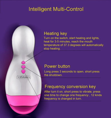 Male masturbator Intelligent Heating Realistic Oral Masturbation Cup 12 Speeds Vibrating  Sex Toys for Men