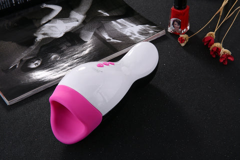 Male masturbator Intelligent Heating Realistic Oral Masturbation Cup 12 Speeds Vibrating  Sex Toys for Men