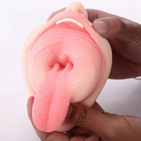 Realistic Oral 3D Deep Throat with Tongue Teeth Maiden Artificial Vagina Male Masturbator Realistic Pussy Oral Sex Toys for Men