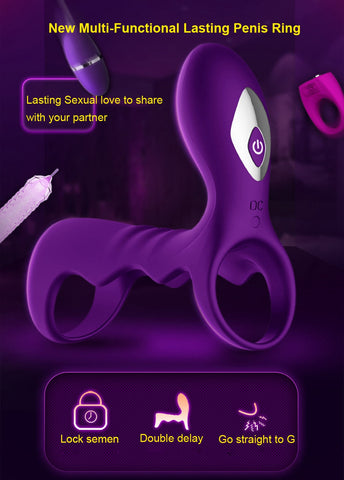 Soft Silicone Penis Ring 10 Speed Vibrator Cock Ring for Men Delay Ejaculation G Spot Stimulation Intimate Sex Toys for Couples