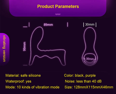 Soft Silicone Penis Ring 10 Speed Vibrator Cock Ring for Men Delay Ejaculation G Spot Stimulation Intimate Sex Toys for Couples