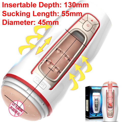 Leten Automatic Masturbation Cup Realistic Vagina Strong Suction Vibration Sex Masturbator for Men