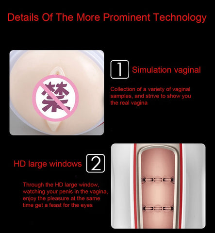 Leten Automatic Masturbation Cup Realistic Vagina Strong Suction Vibration Sex Masturbator for Men
